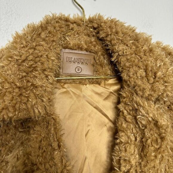 Blank NYC Coat Small Cropped Faux Fur Teddy Open Jacket Sahara Plush Lined - Picture 3 of 9